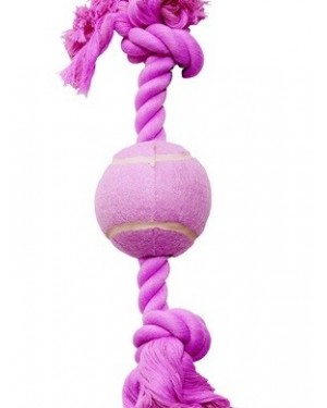 Dogit cuerda de algodón rosa con pelota