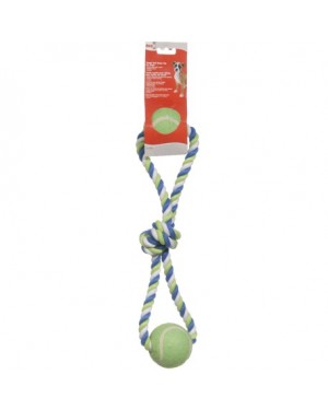 Dogit cuerda algodón multicolor con pelota