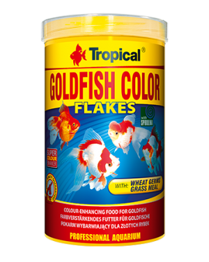 Tropical Goldfish color flakes alimento escamas
